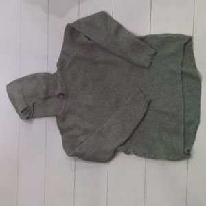 NWOT Metric Knits Long Sleeve Ribbed Green Hooded Sweater Size Small S